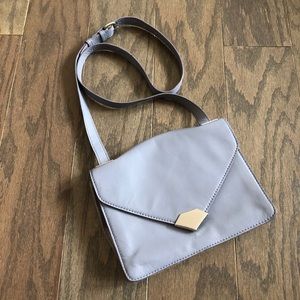 Topshop Lavender Accordion Crossbody Leather Bag